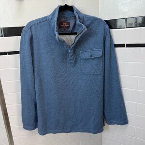 *EUC* Hickey Freeman Half Zip Sweater-Shirt - Blue - Men's Size Large